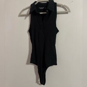 Abercrombie & Fitch Black Ribbed Bodysuit